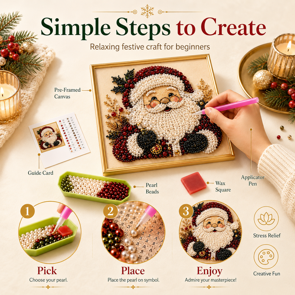 3D Christmas Pearl Art Kit