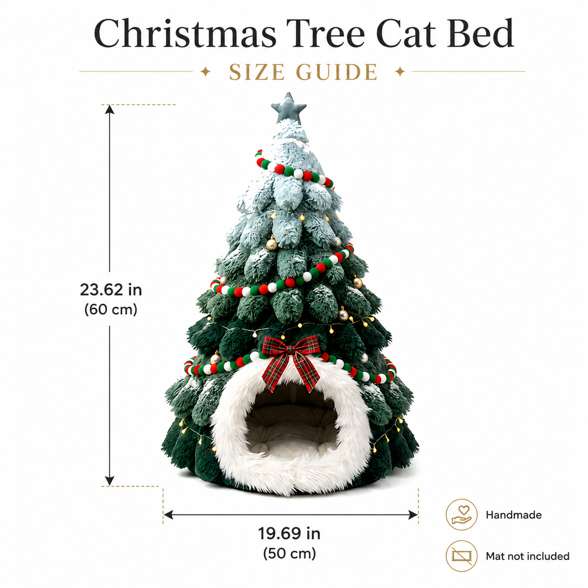 Cozy Christmas Sleigh Cat Bed