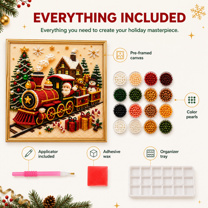 3D Christmas Train Pearl Art Kit