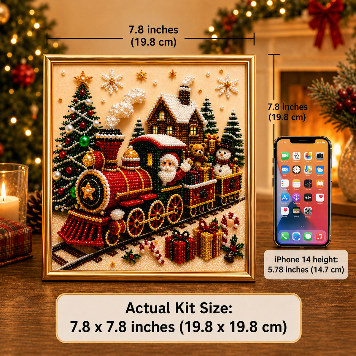 3D Christmas Train Pearl Art Kit
